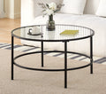 Elodie Black or Gold Coffee Table Tempered Glass Metal Frame Living Room Side Table