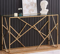Glass And Metal Rectangular Console Table In Silver Or Gold Hallway Living Room