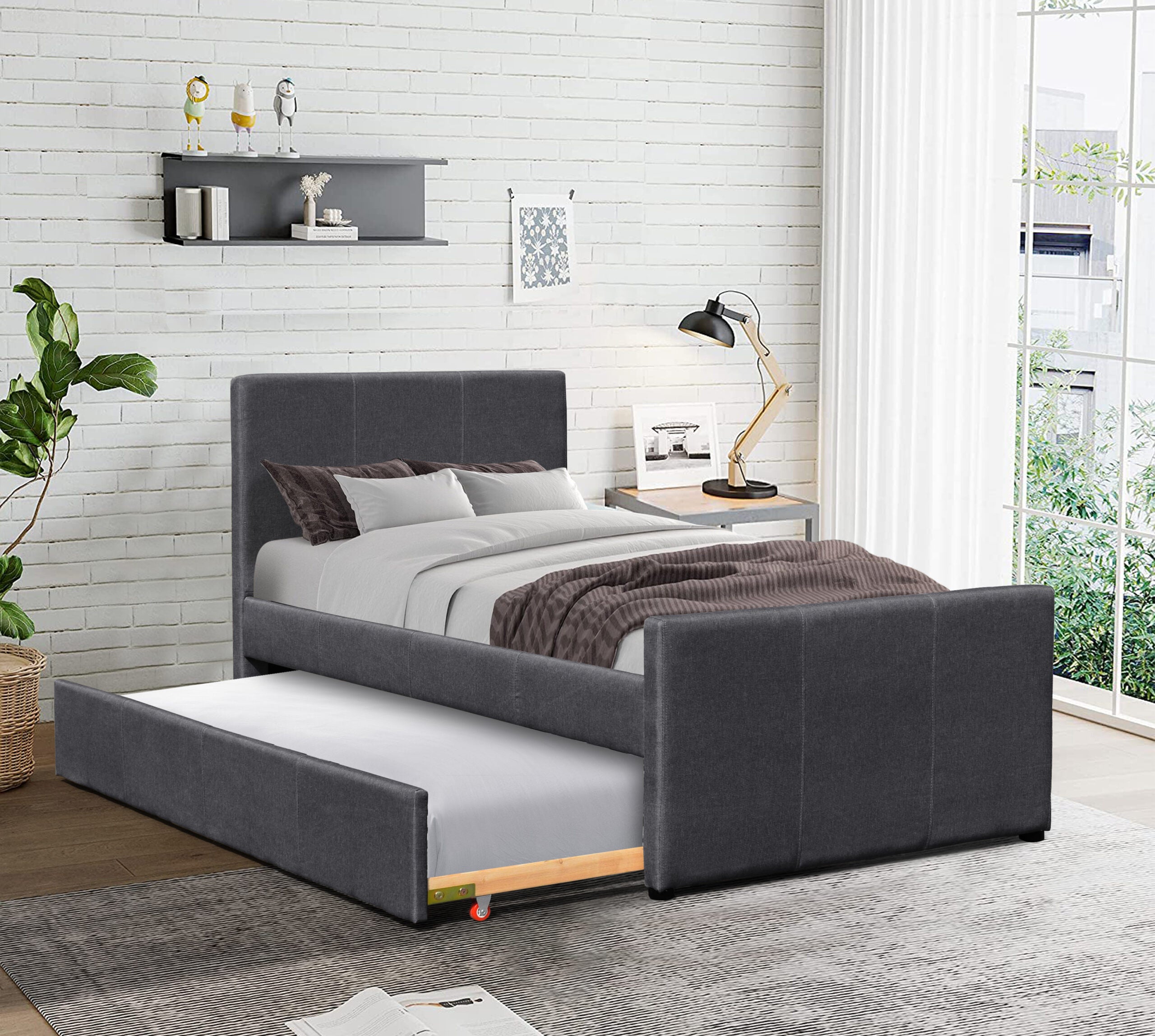 Fabric Clifton Bed with Trundle and optional Mattresses