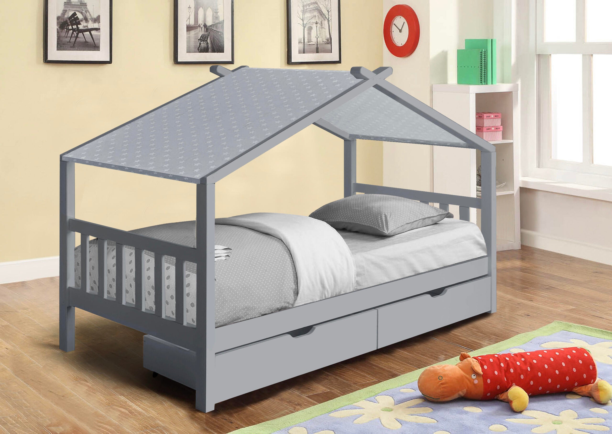 Milverton Childrens storage house bed with tent and mattress options