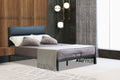 Ponsillo Padded Headboard Metal Bedframe with optional Mattress