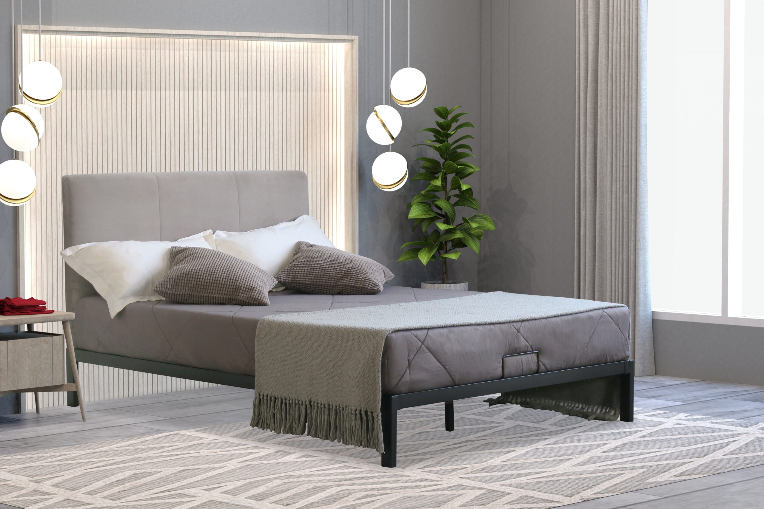 Salina Metal Bedframe with optional Mattress