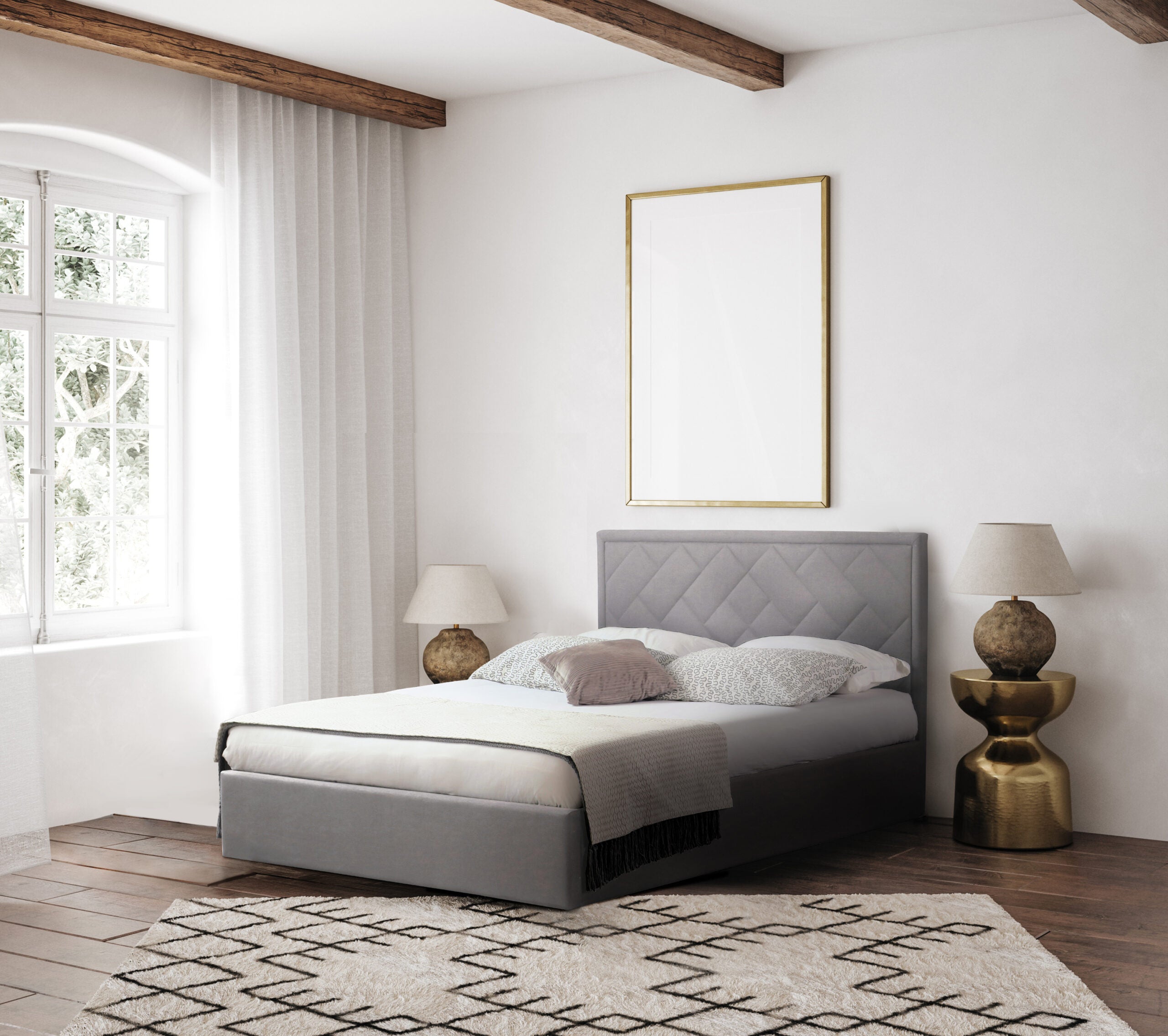 Fabric Shurton Ottoman Bed with optional Mattress