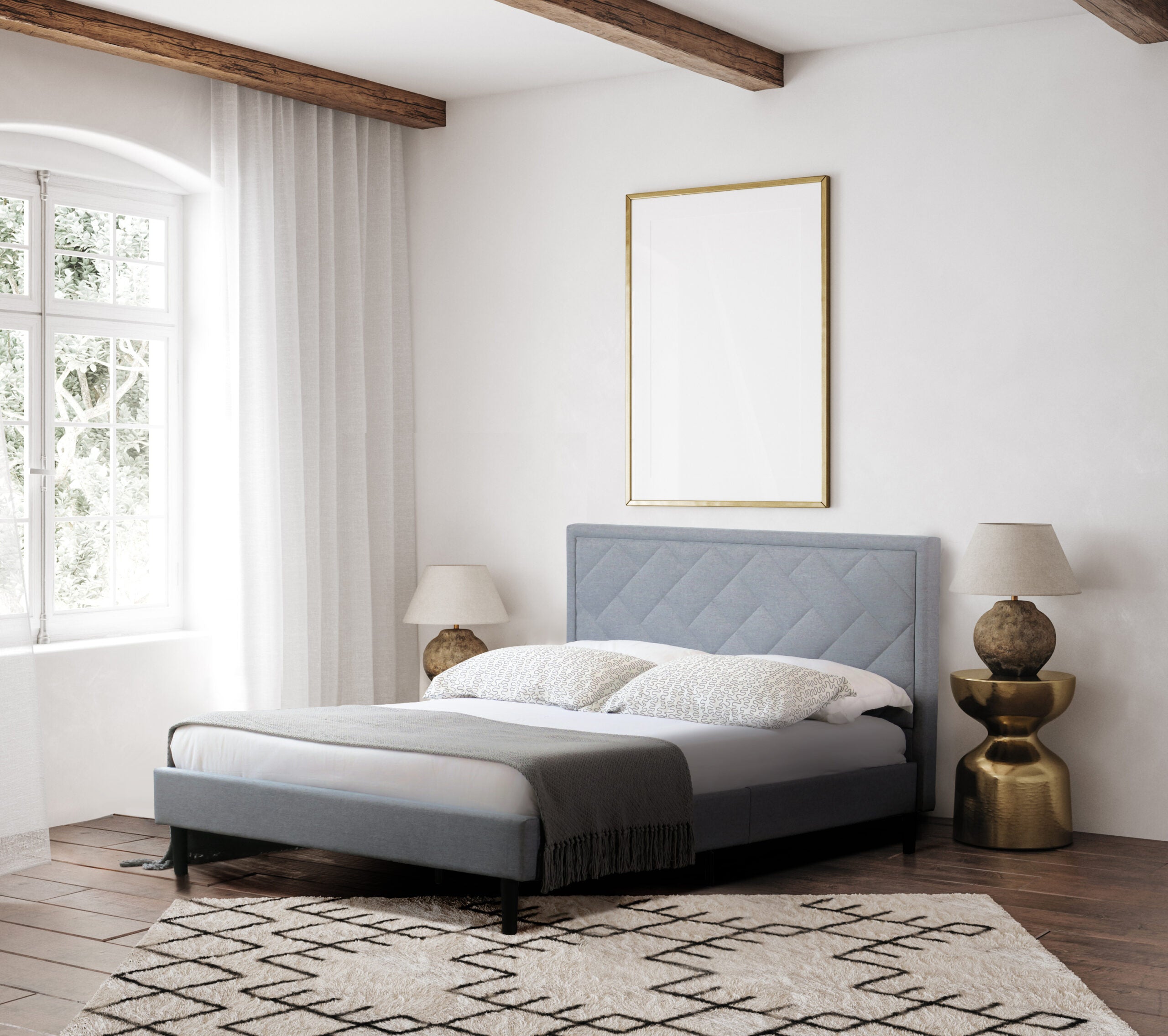 Fabric Silverton Bed with optional Mattress