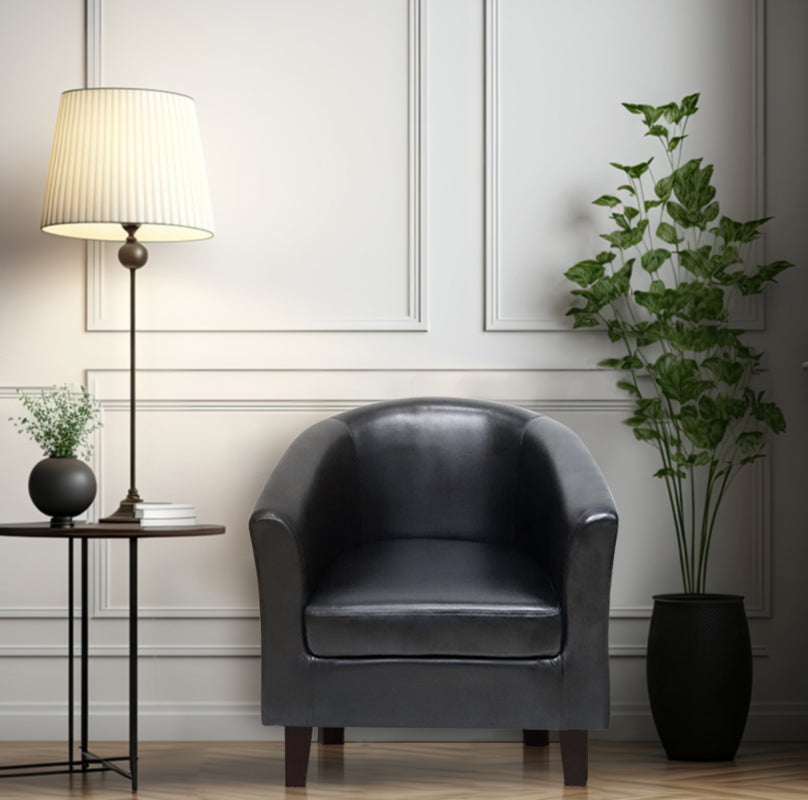Faux Leather Tub Chair