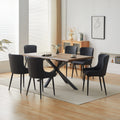 Sicilia 7 Piece Dining Set Industrial Style Table With Oak Effect And 6 Dining Chairs