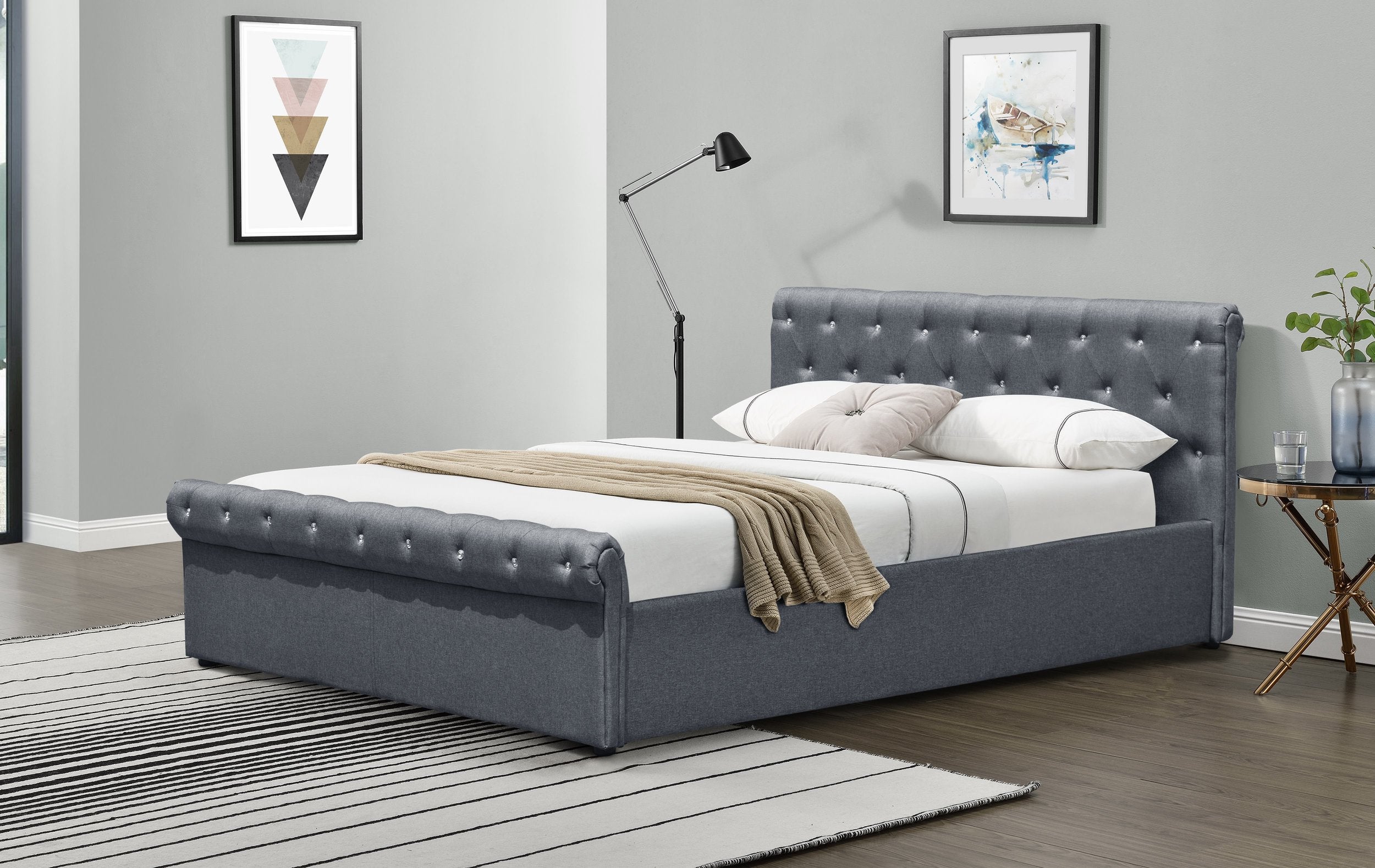 Celeste Sleigh Bed with or without Mattress