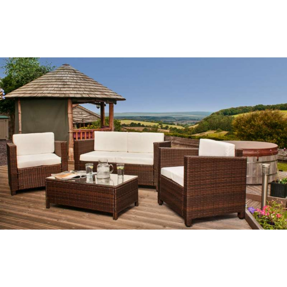 Tuscany Rattan Garden set with or without protective cover