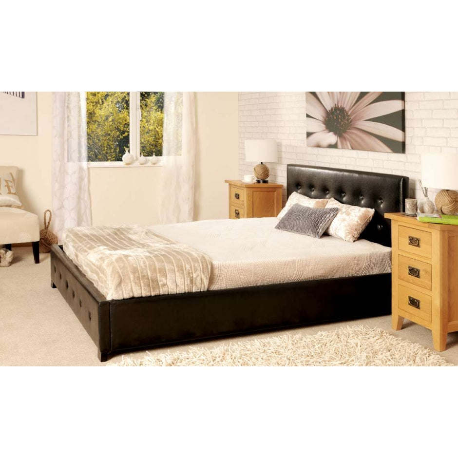Sorrento faux leather upholstered ottoman storage bed and mattress offer