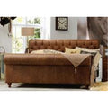 Chesterfield Genuine Leather Upholstered Bedframe