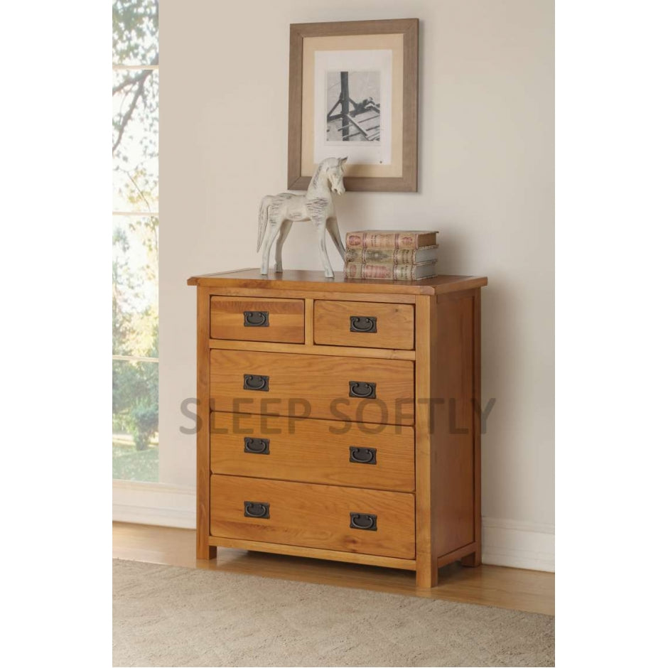 Messina Rustico Oak 3+2 Chest of Drawers