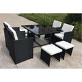 9 Piece Rattan Cube Dining Set