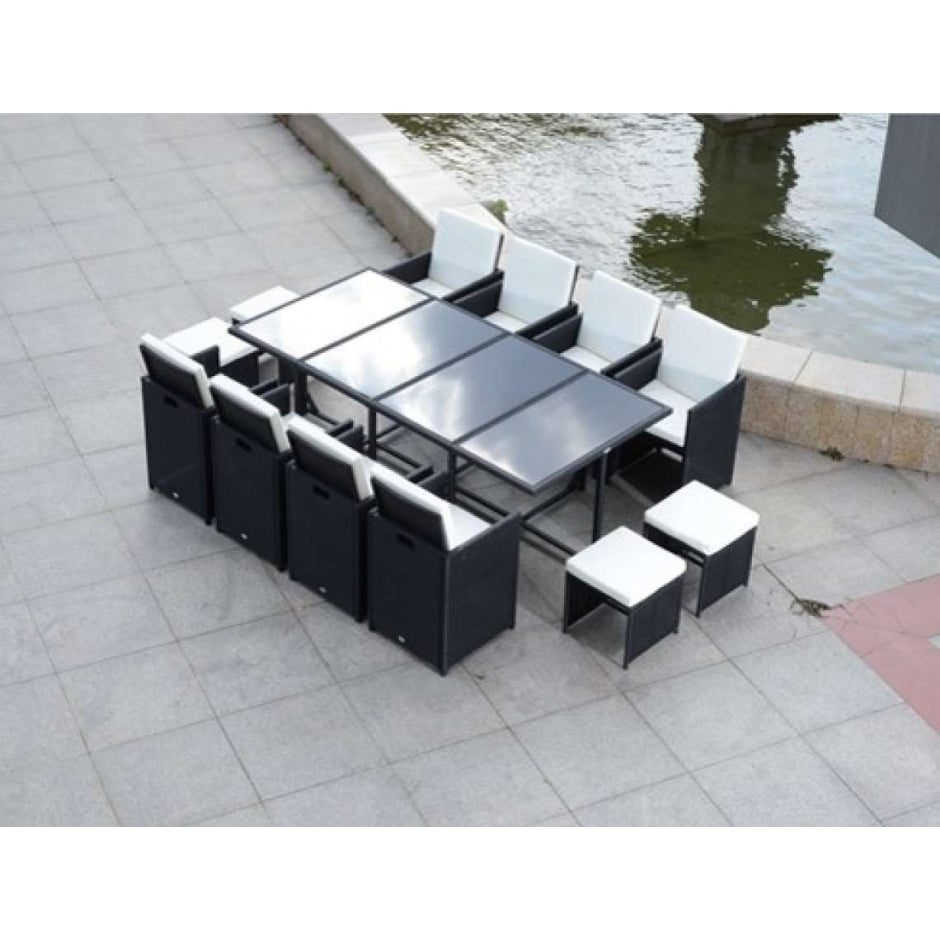 13 Piece Rattan Dining Cube Set