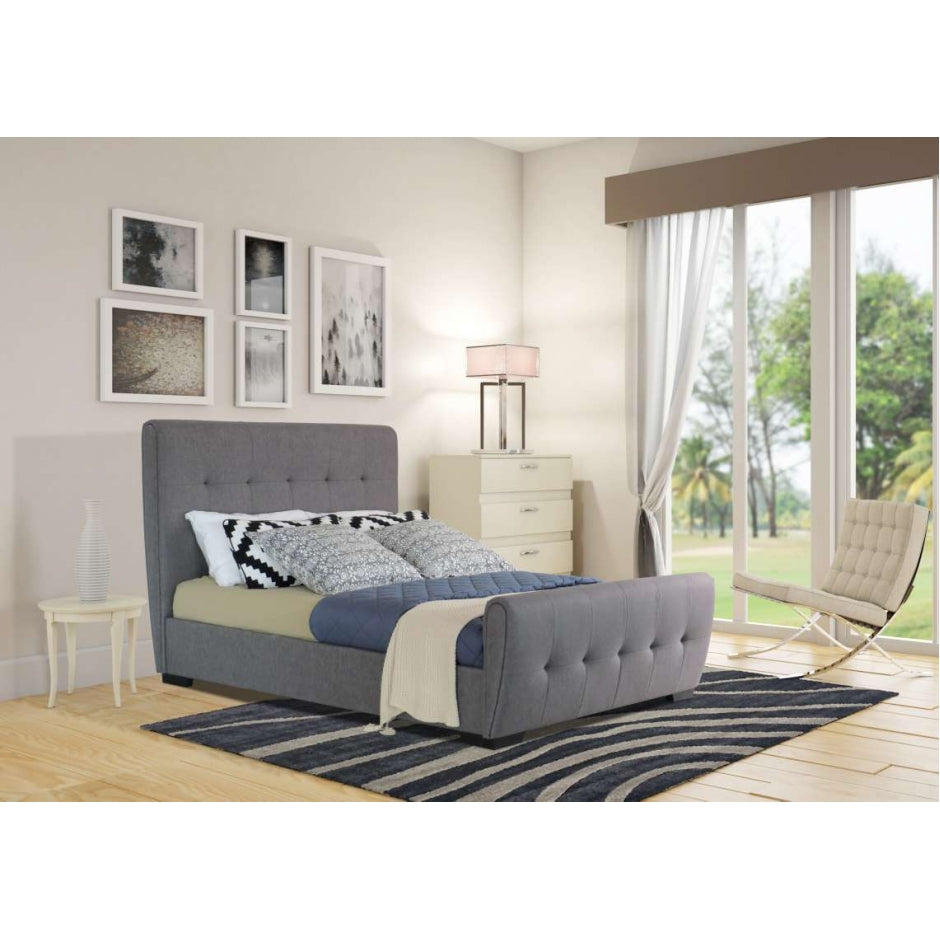 Belize Fabric Side Lift Upholstered Ottoman with USB charge point