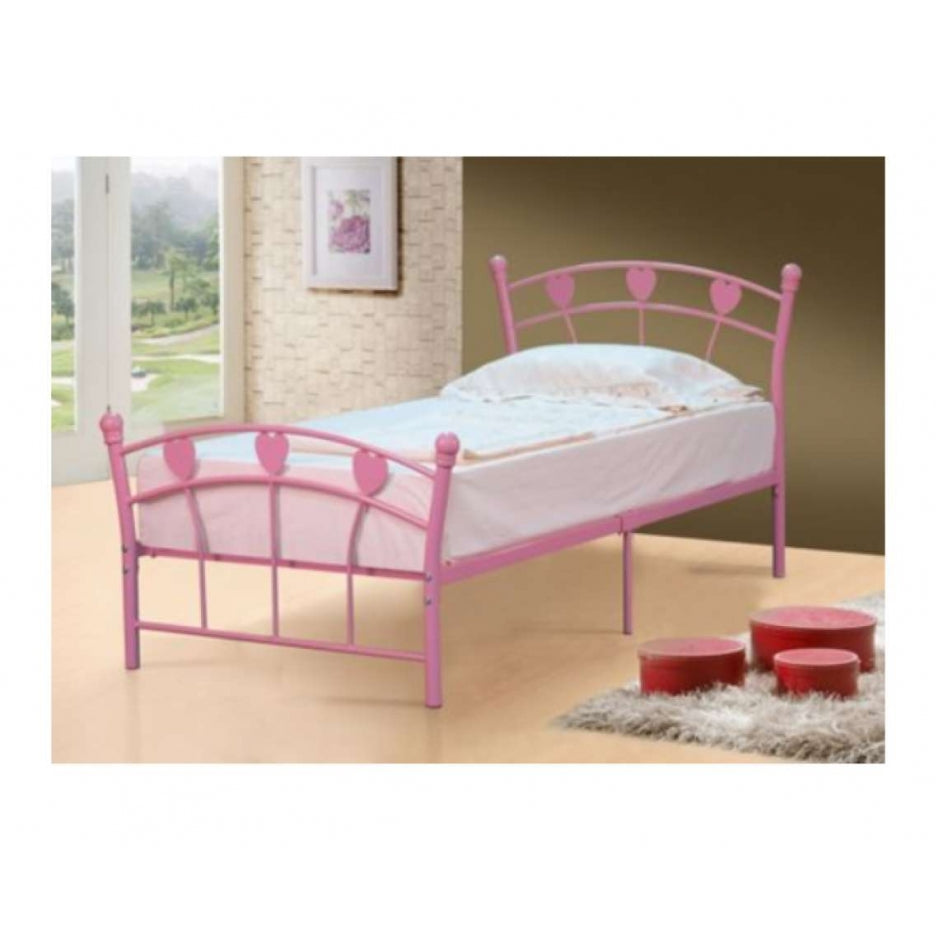 3ft Single Fairytale Metal Bed in Pink