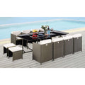 Low Back Rattan Cube Dining Set