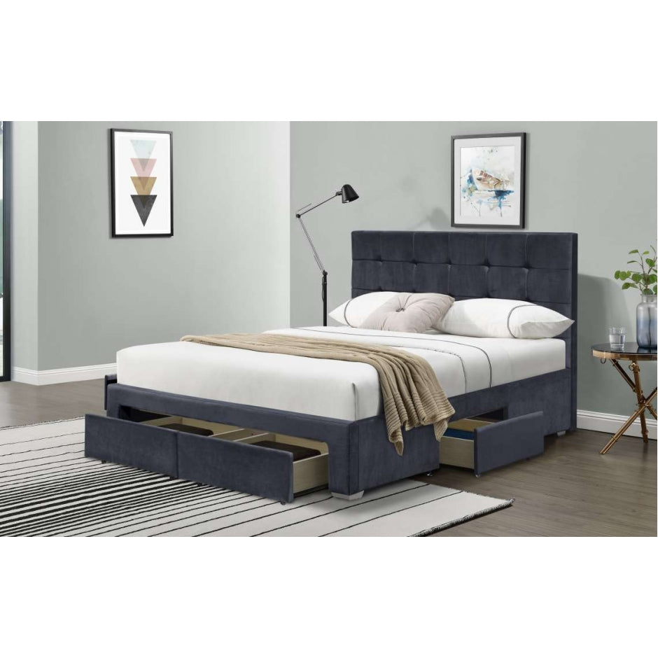 Plush Velvet Shannon Storage Bed