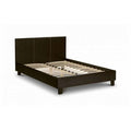 Chocolate Faux Leather Upholstered Bed