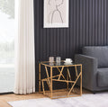 Yeldon Glass And Metal Square Lamp Table in Gold Or Silver