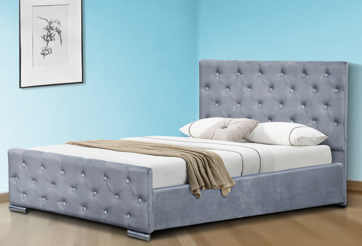 Lucia Sleigh Bed with optional Mattress